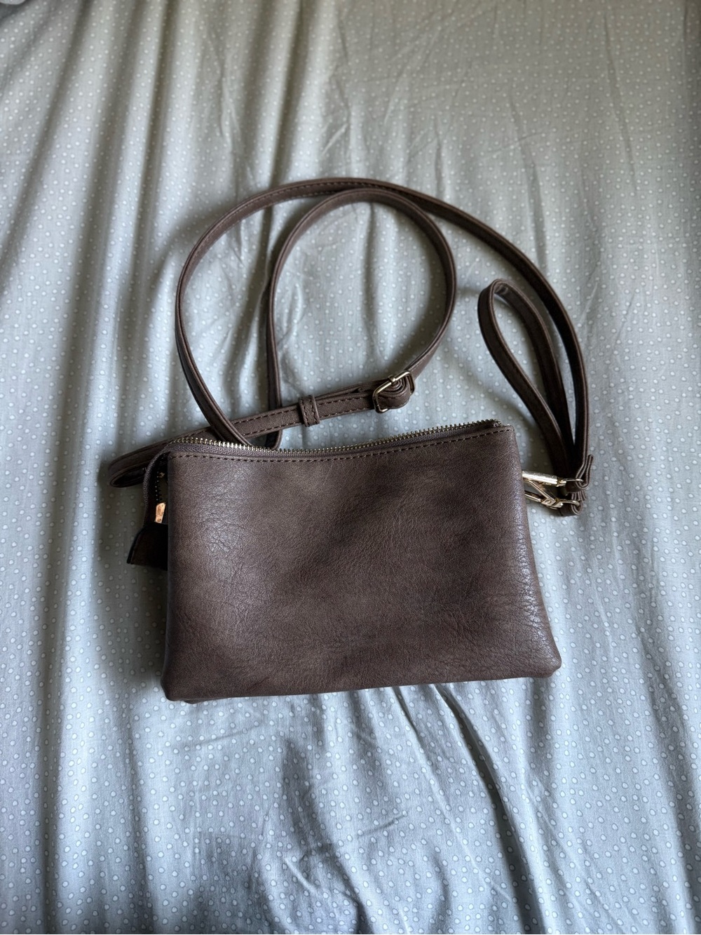 Faux Leather Crossbody Bag